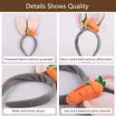 2 x CHARMARK Rabbit Ears Headband Grey, Cute Bunny Ears Headbands with Carrot Costume Headwear