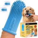 Jasper Dog Toothbrush, 360 Dog Tooth Brushing Kit, Finger Toothbrush, Cat Tooth Brush, Teeth Cleaning, Pet Tooth Brush for Small & Large Pets, Pet Toothpaste Not Included, 2-Pack Blue