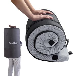 Memory Foam Camping Mattress 2.5 inch, Cot Pads, Single Small Portable Roll Up Camping Sleep Topper with Waterproof and Non-Slip Bottom, Camping Car Mat with Travel Bag, 72"×24"×2.5", Grey