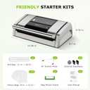 Bonsenkitchen Vacuum Sealer for Food, Easy-Lock Handle Vacuum Sealer Machine with Bag Clip, Built-in Cutter and Bag Storage for Sous Vide and Meal Prep, 1 Roll Bag & 10 Pre-Cut Bags, Silver