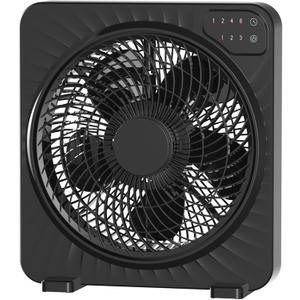 PNTCK 13" Quiet Desk Fan with 3 Speeds, 5 Blades, Powerful Box Fan with Convenient Touch Control, 15h Timer, Portable Cooling Fan Table Fan for Bedroom Home, Office, Kitchen