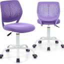 LUARANE Kids Desk Chair, Adjustable Swivel Chair for Children, Armless Mesh Task Study Chair with Lumbar Support, Adjustable Height, Universal Wheels, Rolling Computer Chair for Bedroom, Office