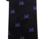Striped Ties for Men Classic Woven Silk Necktie with Handkerchief Cufflinks Set Formal Business Party Wedding (A Black Purple Animal)