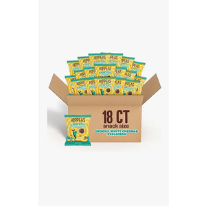 Hippeas Chickpea Puffs, Flavor Blast: White Cheddar Explosion, 0.75 Ounce (Pack of 18), 3g Protein, 2g Fiber, Vegan, Gluten-Free, Crunchy, Plant Protein Snacks, BBD 09/21/2026