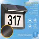 Solar House Numbers for Outside Light Up - 3000K/6000k 2 Modes, Aluminum Waterproof LED Lighted Address Signs for Houses, Solar Powered Wall-Mounted Illuminated Address Plaque for Yard Home