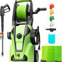 Electric Pressure Washer Adjustable 5000 PSI 4.0 GPM Power Washers Electric Powered with 33ft Hose Reel, 4 Nozzle and Foam Cannon, Powerwashers Cleaner Machine for Home, Cars, Patio, Green