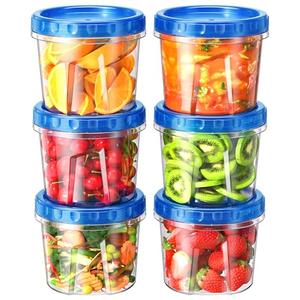 BiuLeon 6 Pack-24 oz Freezer Storage Containers, Plastic Food Storage Containers with Twist Top Lids, BPA Free and Reusable Soup Containers with Lids, Leakproof/Microwave/Dishwasher Safe