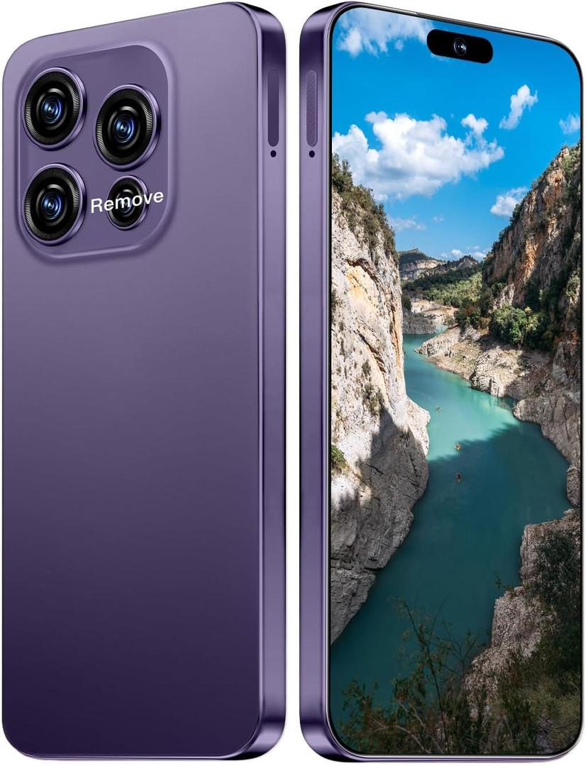 16PM Unlocked Phone,6.99" HD Screen The Phone,16+512GB with 128GB Memory Card Cell Phone, Android 13.0,108MP & 68 Camera,Photo Shortcut button/5G/Face ID/Fingerprint Lock (Dark Purple)