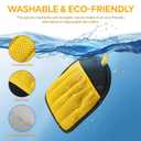 Pet Hair Remover Glove for Couch, Carpet & Car Seats, Reusable Electrostatic Dog Cat Hair Removal Glove, 5 Finger Design for Furniture, Clothing, Car Interior, Magic Brush Pet Hair (Yellow)