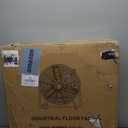 24 Inch High Velocity Heavy Duty Industrial Fan with 3-Speed Adjustment Up to 8100 CFM, Large Fan Floor For Factory Storehouse Workshop Garage Gym Patio with Fans Cover. Yellow