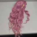Netgo Pink Ombre Wig for Women Long Wavy Heat Resistant Fiber Wigs with Side Bangs Cosplay Party