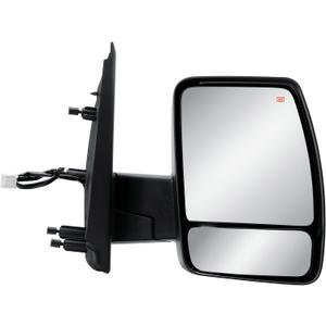 Passenger Right Side Door Mirror Power and Heated Glass Chrome Back Cover Manual Folding for Nissan NV1500 NV2500 NV3500 from 2012 to 2021