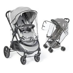 Universal Clear Stroller Rain Cover, No-zip Waterproof Stroller Cover - Food Grade EVA, Baby Travel Weather Shield, Breathable Rain Cover for Most Single Strollers, Joggers Accessories for Rain, Black