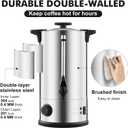 Commercial Coffee Urn, 50 Cup Coffee Maker, Hot Water Dispenser