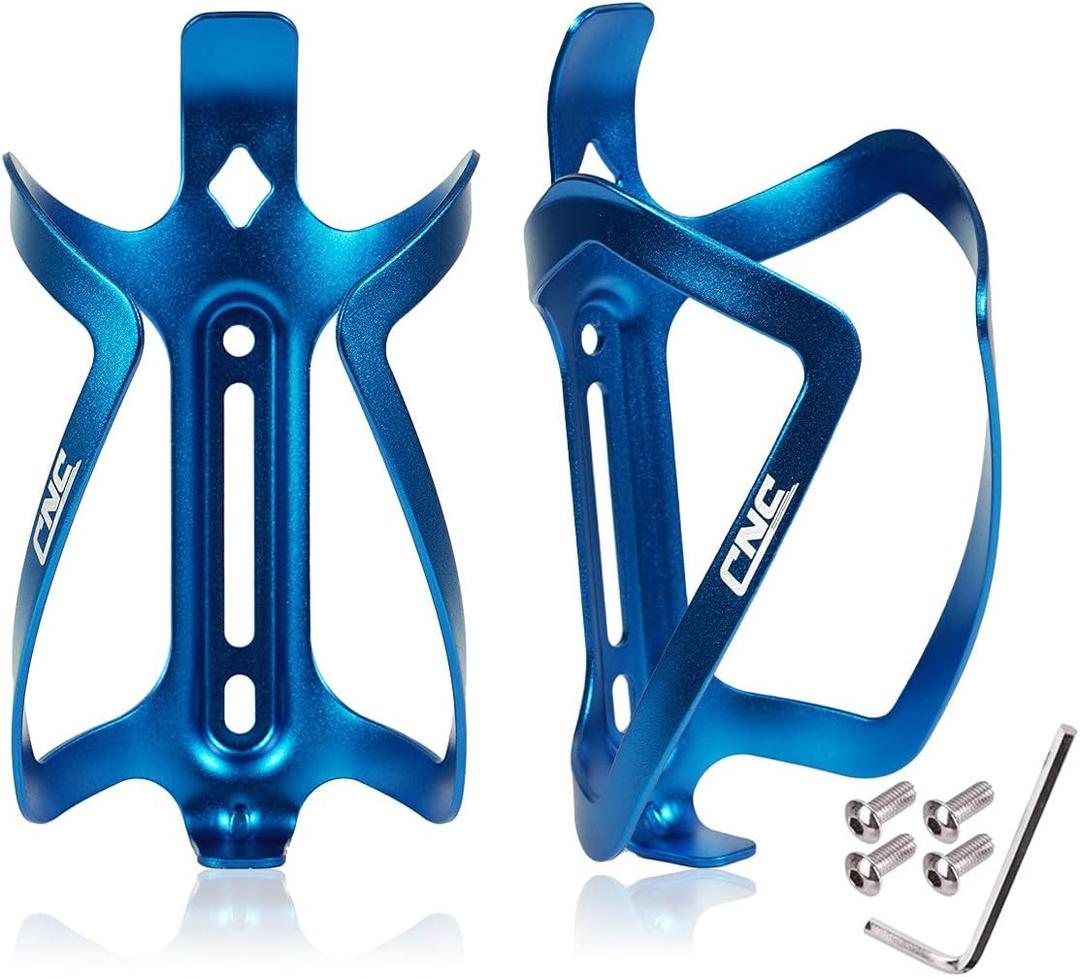 CNC Bike Water Bottle Holder, Bike Water Bottle Cage for Road Bike/Mountain Bike2-PackBlue