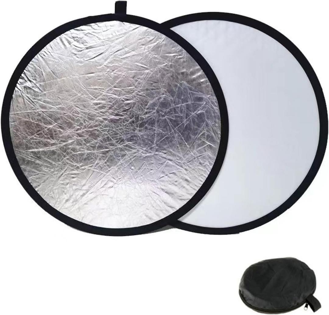 MDRTIRIM 2 in 1 Light Reflectors Board Folding Portable Photographic Equipment Photography Shooting Filler Board 12" (30cm) Indoor and Outdoor Fill Light Reflection