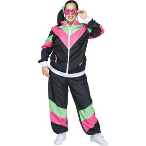 Fun World womens 80's Sweat Suit (X-Large, Black)