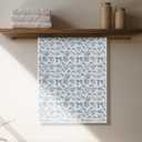 Blue Bow Beach Coastal Seashell Kitchen Towels, Coastal Nautical Dish Tea Towels, Preppy Ocean Conch Shell Starfish Decorative Hand Towel for Kitchen Bathroom, 16x24 Inch