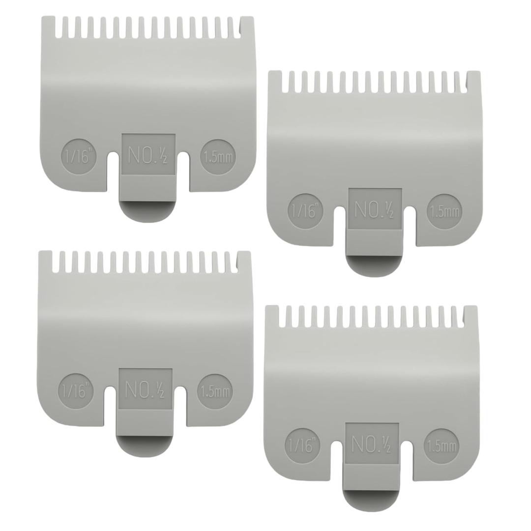 Compatible with Wahl 1/2 Clipper Guard,4 Pack Guards Replacement for Wahl Clipper Guards Set Clippers #3137-101,#1/2-1/16''(1.5mm),Grey.