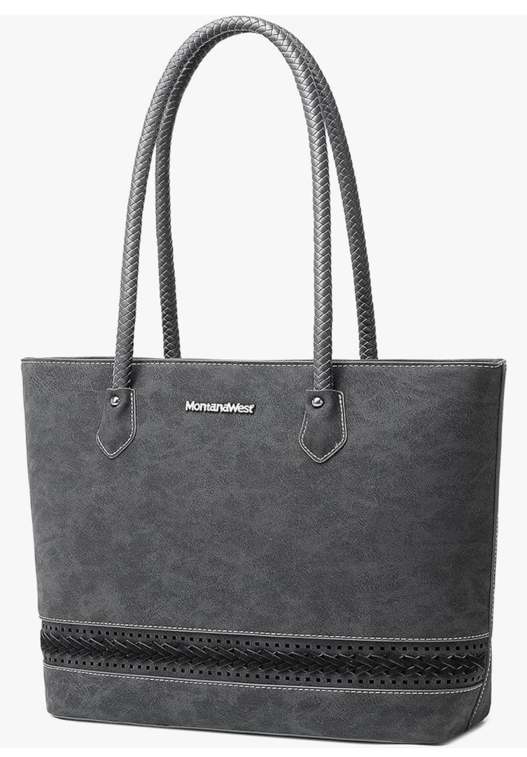 Montana West Woven Tote Bags for Women Purses and Handbags with Back Zipper Pocket