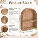 Large Rattan Wall Shelf for Boho Nursery Decor,Natural Brown, 15.7 x 11.8 x 4 inch