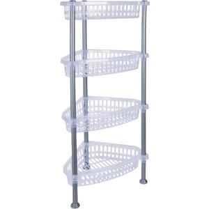 Kitchen Details Basket Shelf | 4 Tier | Corner Basket | Great For Kitchen | Bathroom | Pantry | Bedroom | Closet | Home Organization | Clear 14.76"x 11"x 31.5"
