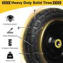 10 Inch Solid Rubber Tires, 4.10/3.50-4 Tire and Flat Free with 5/8" Bearings, 2.17" Offset Hub for GOR Garden Carts, Garden Wagon Carts, Trolleys, Hand Trucks and Utility Cart(2 Pack)