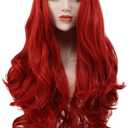 karlery Women's Long Wave Red Hair Halloween Cosplay Wig Anime Costume Party Wig