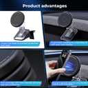 Magnetic Phone Mount for Tesla Model Y Juniper 2025 2026 Model 3 Highland 2024-2026 Accessories, 360 Rotation for MagSafe Phone Holder for iPhone Samsung