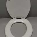 Mayfair Cassel Slow Close Toilet Seat, Easy Clean, Non Slip Premium Wood Seat, Easy Install, Made in USA, Round, White