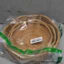 Rattan Bread Baskets Round Woven Fruit Bowls Key Holders Stackable for Storage, Snack, Fruit, Vegetable Natural Set of 3 (Wave)