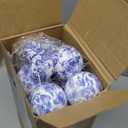 36 Pcs Blue and White Decorative Balls Chinoiserie Orbs Decoration for Centerpiece Bowls 2.4 Inch Wicker Rattan Balls 1.57 Inch Spheres Gifts for Xmas Party Farmhouse Vases Home Table Decor
