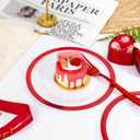 U-QE 200PCS Red Plastic Plates - Red Plastic Plates Disposable Heavy Duty - Fancy Disposable Plate Include 100 10" Dinner and 100 7" Dessert Platos for Party, Wedding & Special Moments