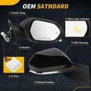 Right Passenger Side Mirror Compatible with Toyota Prius 2016-2022, W/Blind Spot Indicator/Heated/Manual Folding/Power Glass Door Mirror Replace TO1320357,87910-47420 (6 pins)