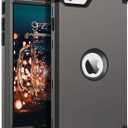 BENTOBEN for iPhone SE 2022 Case and Phone Case iPhone SE 2020, Heavy Duty 3 in 1 Full Body Rugged Shockproof Hybrid Hard PC Soft Rubber Bumper Drop Protective Girl Women Boy Men iPhone Cover,Gunmetal