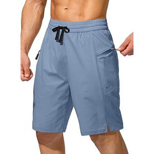 Men's Swim Trunks Quick Dry Board Shorts with Zipper Pockets Beach Shorts Bathing Suits for Men - No Mesh Liner, Light Blue