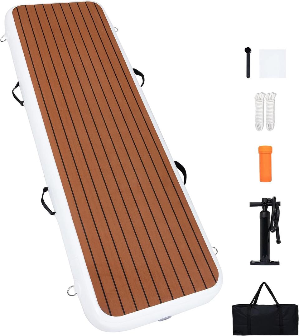 Inflatable Gangway for Yachts & Boats, Extra Width and Durable Dock Gangway with Non-Slip Surface, Portable and Space-Saving Floating Platform Connecting the Yachts and the Docks, 79"x26"x6"