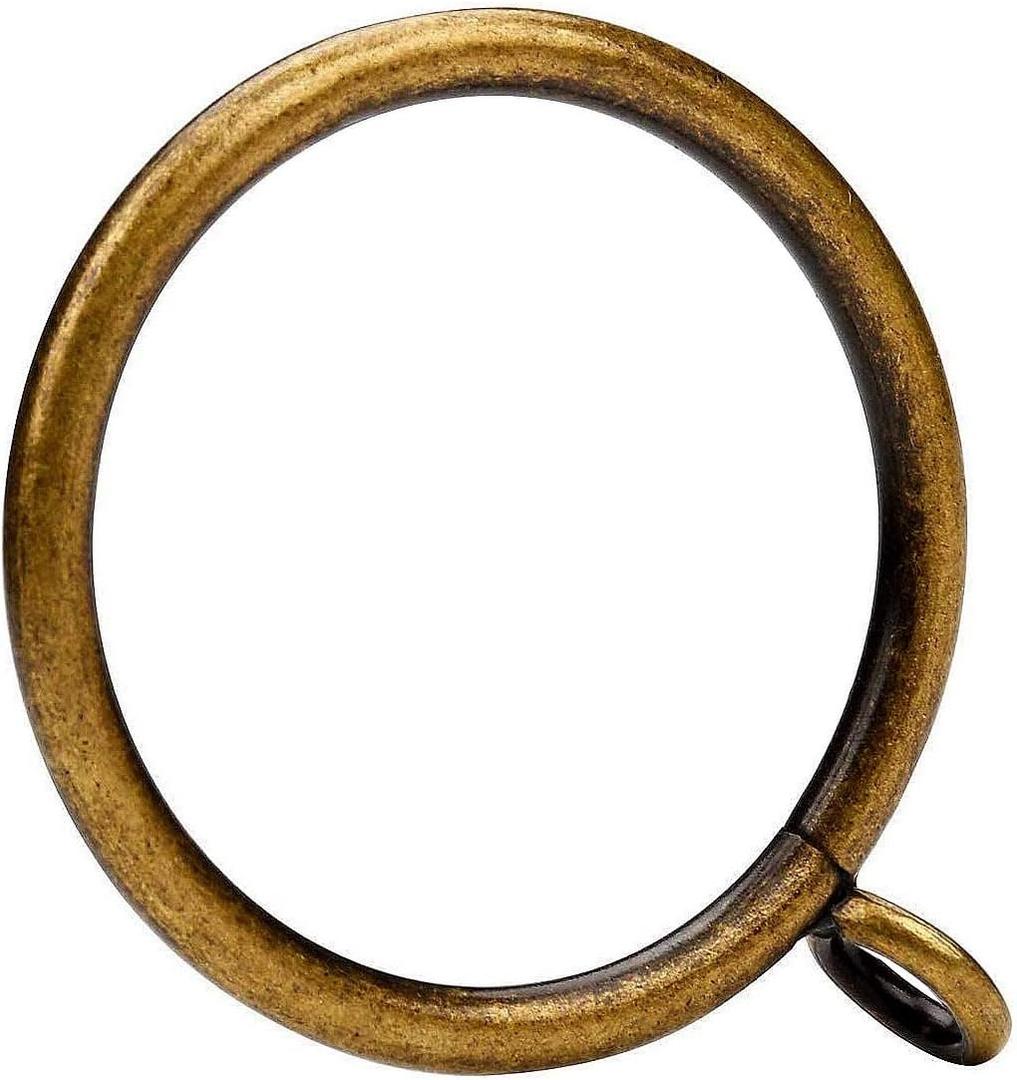 24 Pcs Antique Bronze 1.5-Inch Inner Diameter Metal Curtain Rings with Eyelets,Fits Up to 1 1/4-Inch Rod