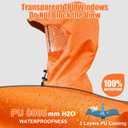 Andake Waterproof Rain Poncho for Adults Unisex,230T Ripstop Polyester,Raincoat Gear with Transparent Viewing Window Outdoors
