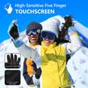 Ski Gloves, Warmest Waterproof and Breathable Snow Gloves for Cold Weather, Fits Both Men & Women,for Parent Child Kids Outdoor (Full Black)
