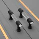 Peaha 25 Pack Acrylic Drawer Pulls 3 Inch Black Cabinet Handles Clear Drawer Pulls Black Cabinet Hardware for Kitchen Bathroom (Hole Center:3in(76mm))
