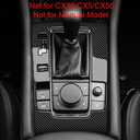 AOKIO Compatible with 2020 2021 2022 2023 2024 2025 Mazda 3 Accessories Center Console Gear Shift Panel Cover Trim (Carbon Style, Not for CX5/CX30/CX50)