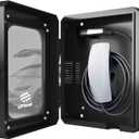 Outdoor EV Charger Enclosure Wall Box with Lock for Tesla Wall Charger and Chargepoint with Holder | Weatherproof Visible, Easy to Install, Black