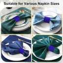 Polymer Material Reusable Napkin Band, Glue-Free Tear-Proof Water Resistant Oil-Proof Napkin Bands Set of 200(Front Blue Color and Back White), 6 Adjustable Sizes Napkin Rings