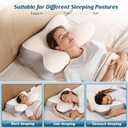 Cervical Neck Pillow for Pain Relief, Ergonomic Side Sleeper Pillow for Sleeping, Contour Orthopedic Memory Foam Pillows for Back & Stomach Sleepers with Pillowcase