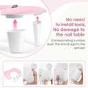 LIONVISON Arm Rest for Nails Tech: U Shaped Ergonomic Nail Hand Rest Stand PU Leather with Rotating Phone Holder for Nail Salon Manicurist (Pink)