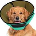 Soft Dog Cone for Large Dogs, Cone for Dogs to Stop Licking, Breathable Pet Surgery Collar Cone for Extra-Large Pets, Green XL
