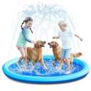 SLOOSH 157" Non-Slip Splash Pad Sprinkler - Outdoor Water Toys Play Mat for Toddlers Kids Dogs, Outside Thickened Sprinkler Pool Party Durable Backyard Fountain for Girls Boys Pets (157In, Blue)