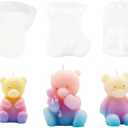 YRIHJIXQ 2Pcs Bear Resin Molds Silicone Molds for Resin Candle Marking Mold Animal Moulds