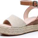 Apakowa Girls Sandals Flatform Wedge Open Toe Summer Sandals Shoes Little Big Kid Flower Girl Heels Dress Shoes (Little Kid/Big Kid), Size: 4 Big Kid